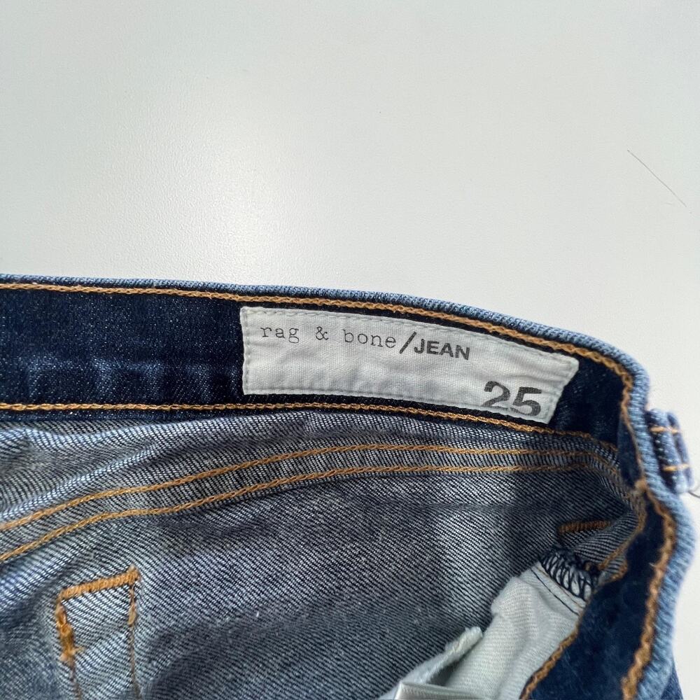 Rag & Bone Jeans Womens 25 Blue Dre Skinny Cuffed Hem Distressed Denim Casual - Picture 4 of 10